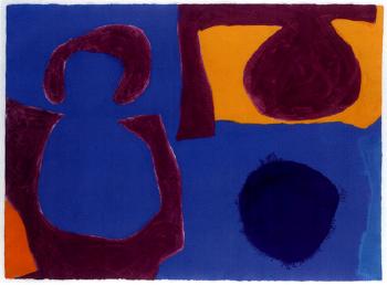 Dark pink in cobalt with egg yellow by 
																	Patrick Heron