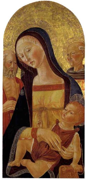Madonna and Child and two staints by 
																	 Neroccio di Bartolomeo de Landi