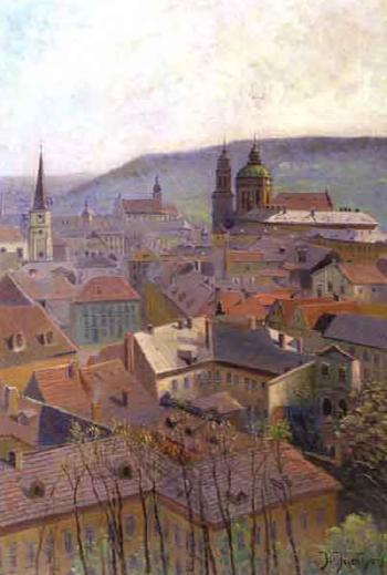 View of Lesser town of Prague roof by 
																	Jan Jachym