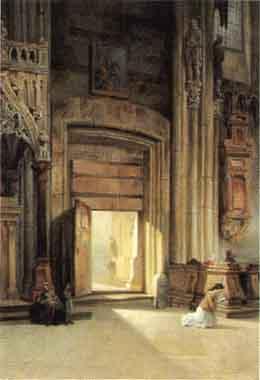 Interior scene of church by 
																	Theodor Jachimowicz