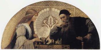 Leonardo da Vinci playing chess with his muse by 
																			Franz von Matsch