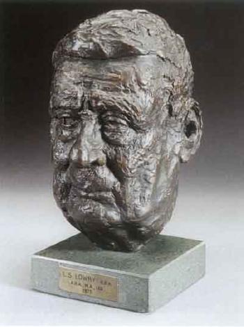 Portrait bust of Laurence Stephen Lowry by 
																			Sam Tonkiss