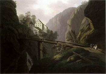 Bridge over gorge by 
																			Johann Caspar Rahn