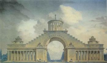 Project for a triumphal arch by 
																	Antoine Voinier