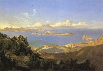 View of Naples Bay from Ischia by 
																	Teodoro Duclere