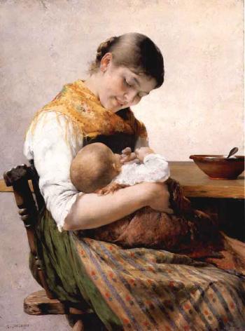 Mother and child by 
																	Georg Jakobides