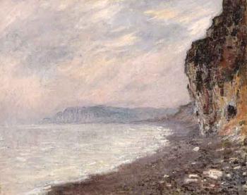 Falaises a Pourville effect de brouillard by 
																	Claude Monet