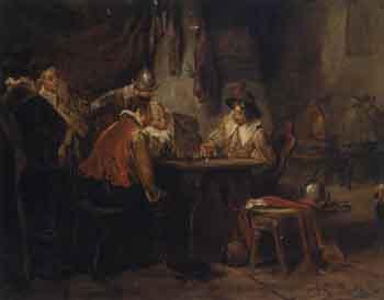Cavaliers engrossed in a game of chess in a tavern by 
																	L G Balderas