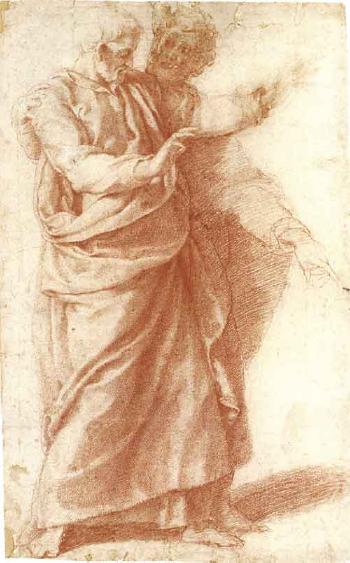 Two male standing figures by 
																	Girolamo Muziano