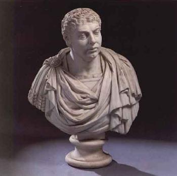 Bust of Roman Emperor by 
																	B F Hardenberg