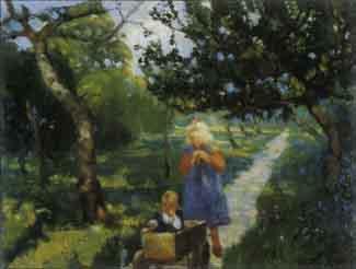 Children playing by 
																	Frans Nackaerts