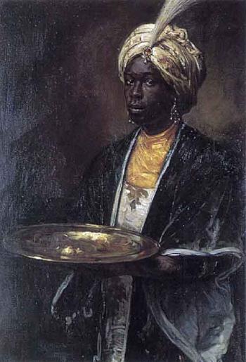 Moorish man holding tray by 
																	Fritz Georg Papperitz