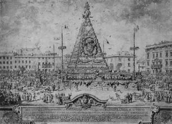 Monument of plenty erected in Livorno for the arrival of Dan Carlo Infant by 
																	Charles Marc Tuscher