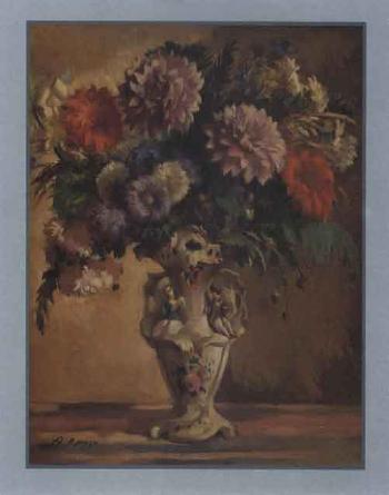 Vase of flowers by 
																	Alfredo Opisso