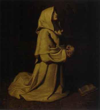 Saint Francis praying by 
																	Jose Duran y Riera