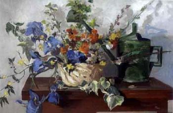 Flowers and watering can by 
																	Josep M Prim