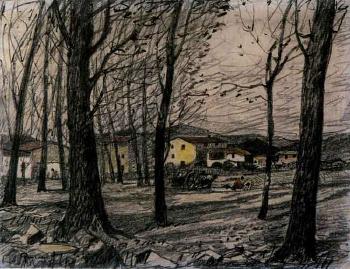 Landscape by Olot by 
																	Pere Gussinye