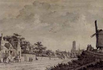 View in Malines with the Church of Saint Rombouts by 
																	Dirk Verryt