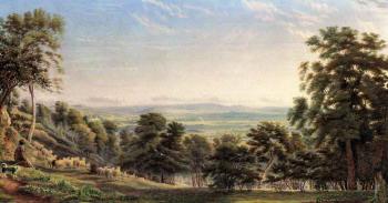 Extensive view from Edgehill, Warwickshire by 
																	William Turner of Oxford