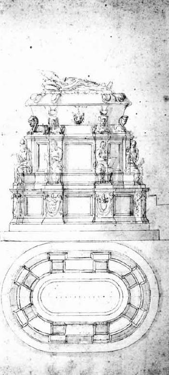 Design for tomb of Pope Clement VII by 
																	Antonio da Sangallo