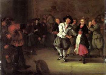Bridal couple dancing in interior by 
																	Gerrit Lundens