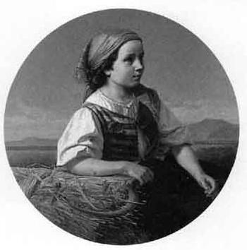 Portrait of farmer girl by 
																	Marie von Rouvroy