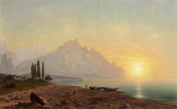View of Kara Bay at sunset by 
																	Grigory Odissejewitsch Kalmykow