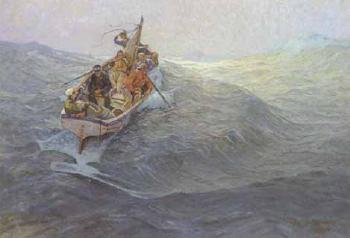 The life-boat in rough seas by 
																	Paul Wallat