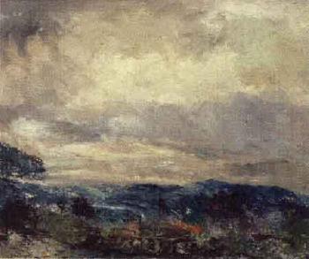 Approaching storm, mountains in background by 
																	Gustav Magyar-Mannheimer