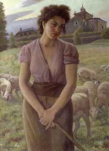 Shepherdess by 
																	Francisco Galofre Suris