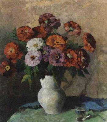 Flowers in vase by 
																	Robert Voit