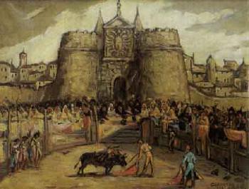 Bullfight in Toledo by 
																	Cecilio Guerrero Malagon