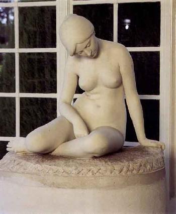 Statue of a girl by 
																	Hugo Elmqvist
