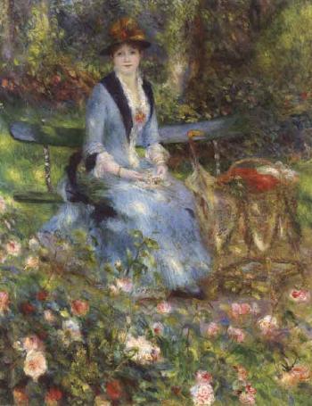 Dans les roses, Madame Leon Clapisson by 
																	Pierre-Auguste Renoir
