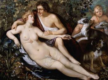 Venus and Adonis by 
																	Francesco Badens