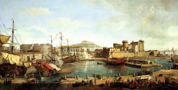 Naples, a view of the Darsena by 
																	Gaspar van Wittel