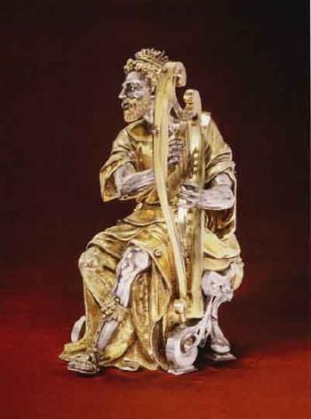 Figure of King David by 
																			Christoph Lencker