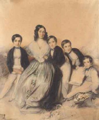 Mere entouree de ses quatre fils by 
																	Eduard Clemens Fechner