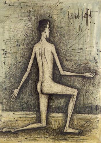 Homme nu a genoux by 
																	Bernard Buffet