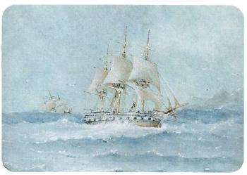 H.M.S Erebus and H.M.S Terror entering the Melville Sound by 
																	Edward Augustus Inglefield