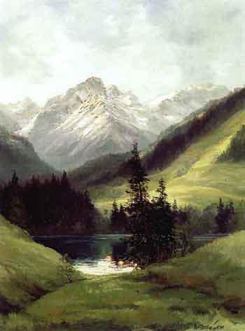 Mountain landscape by 
																	Hans K Baier