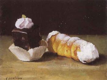 Still life of pastries by 
																	Josef Kaderabek