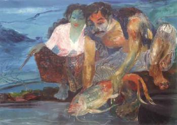 Menangkap Ikan by 
																	Hendra Gunawan