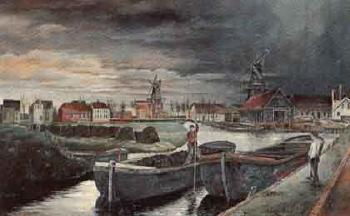 Evening in Norden harbour by 
																	Wilhelm Tegtmeier