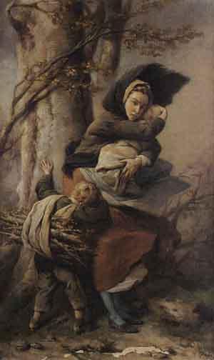 Femme et enfants dans les bois by 
																	Paul-Felix Guerie