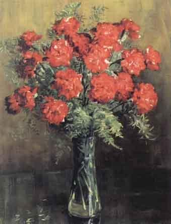Red carnation in vase by 
																	Paula Lutzenburger