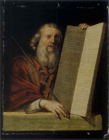 Moses with Tables of Law by 
																	William Naulo
