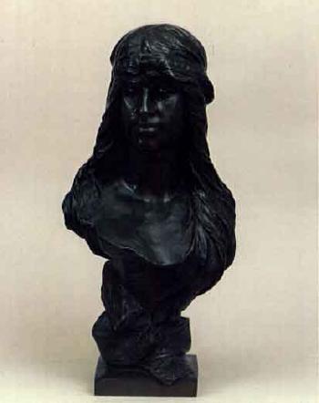 Bust of Oriental lady by 
																	Albrecht Hambresin