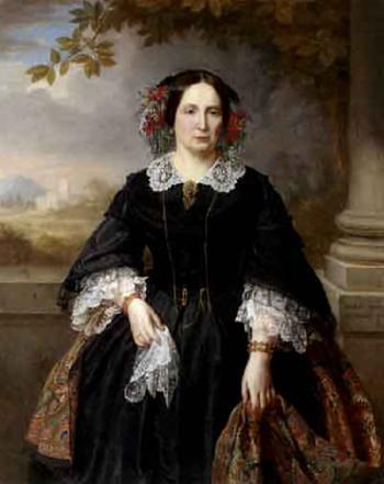 Portrait of a lady by 
																	Charles Louis Saligo