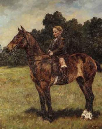 Leopold III as a boy on a horse by 
																	Georges Lanthin